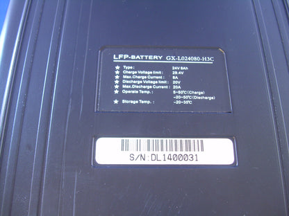 GX-L024080 / Biltema 27-130501 "tarakka" LiFePo akun 24V kennotus