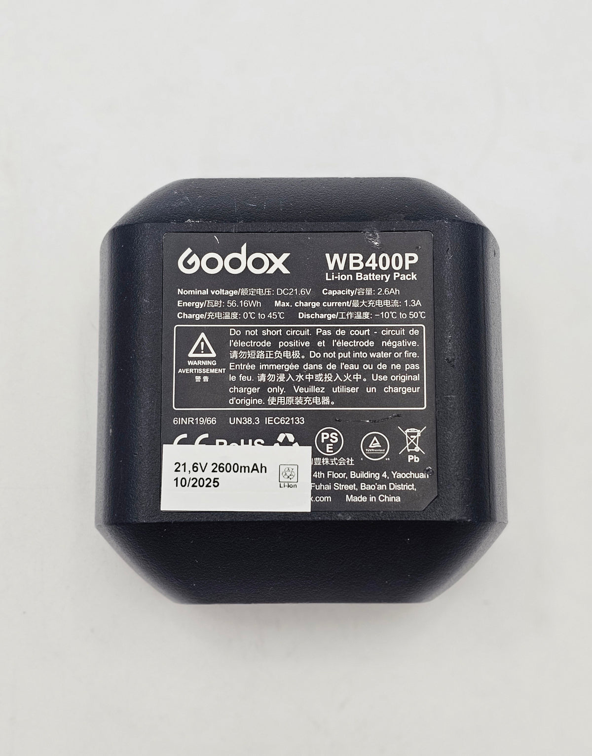 GODOX WB400P kennotus 21,6V 2500mAh Li-Ion Samsung